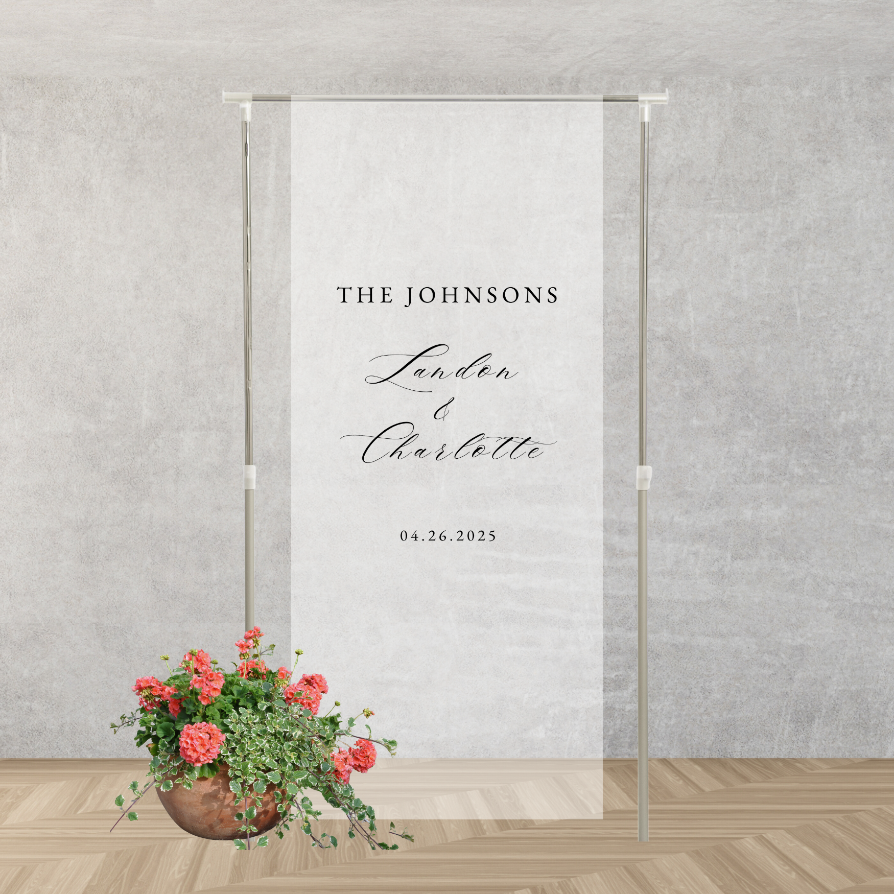 Sheer Tulle Welcome Signs