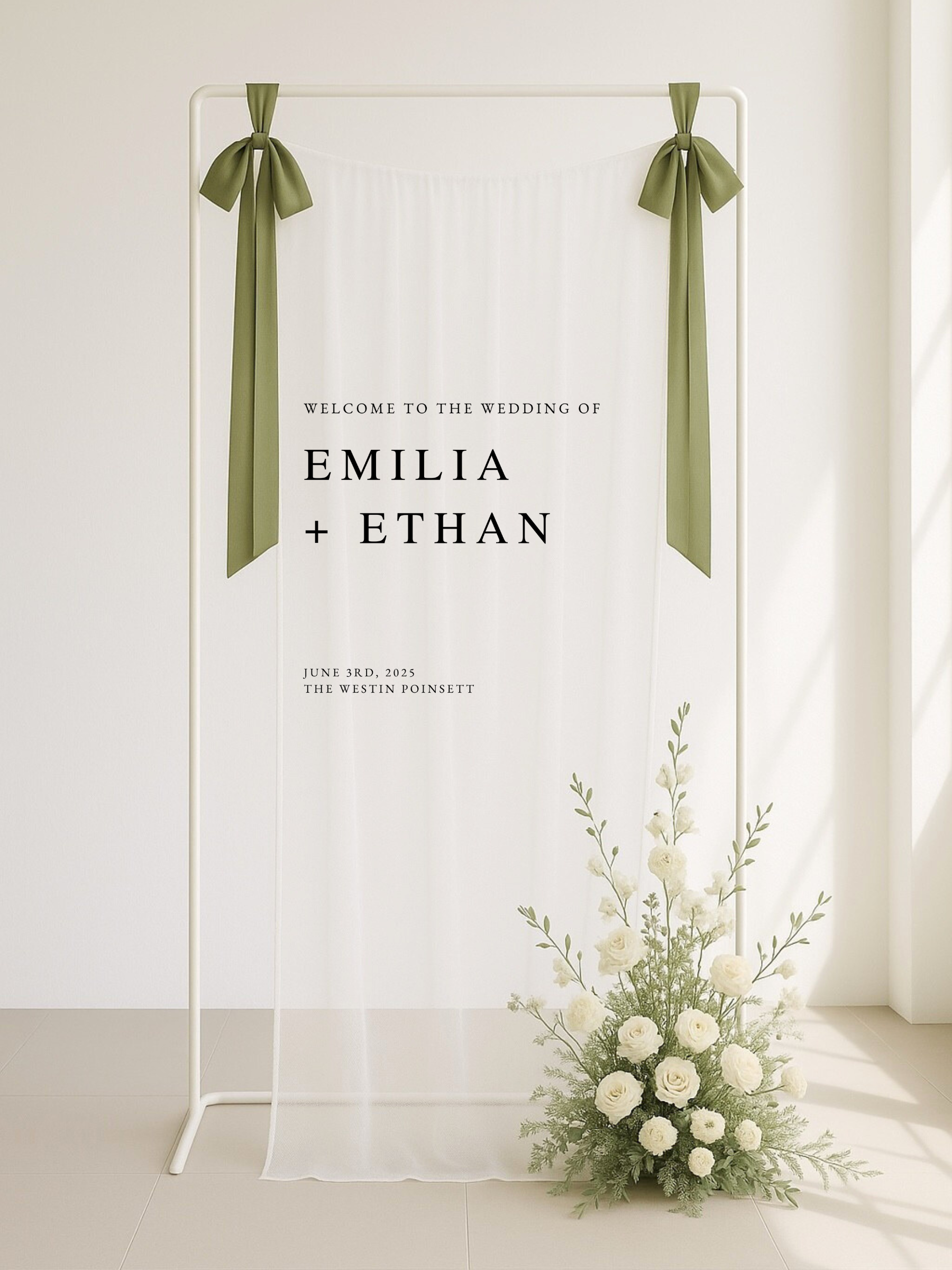 Emilia | Sheer Tulle Welcome Sign I