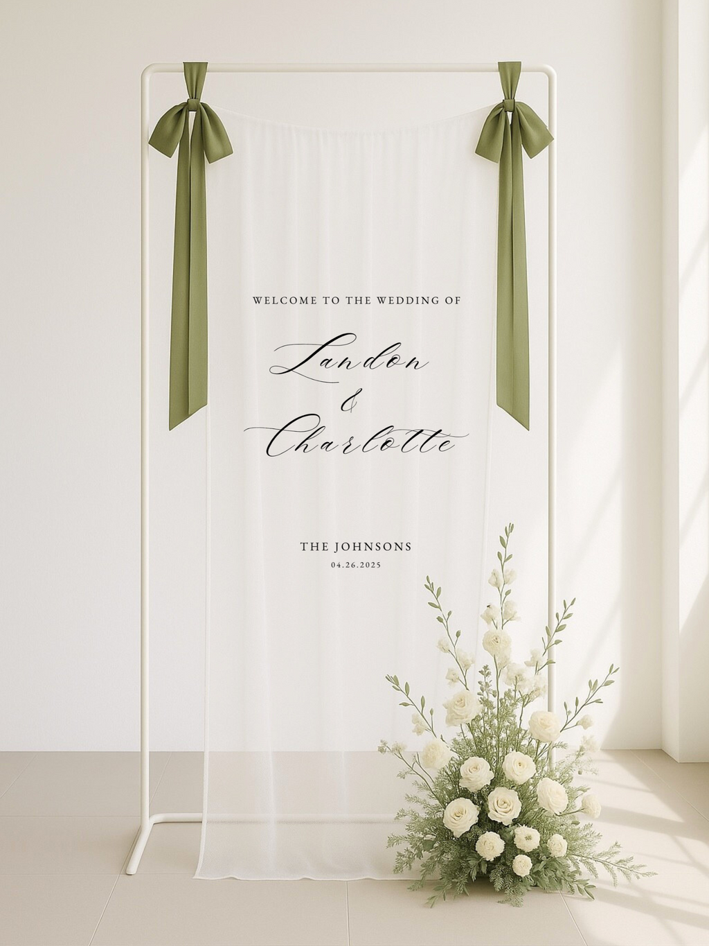 Charlotte | Sheer Tulle Welcome Sign I