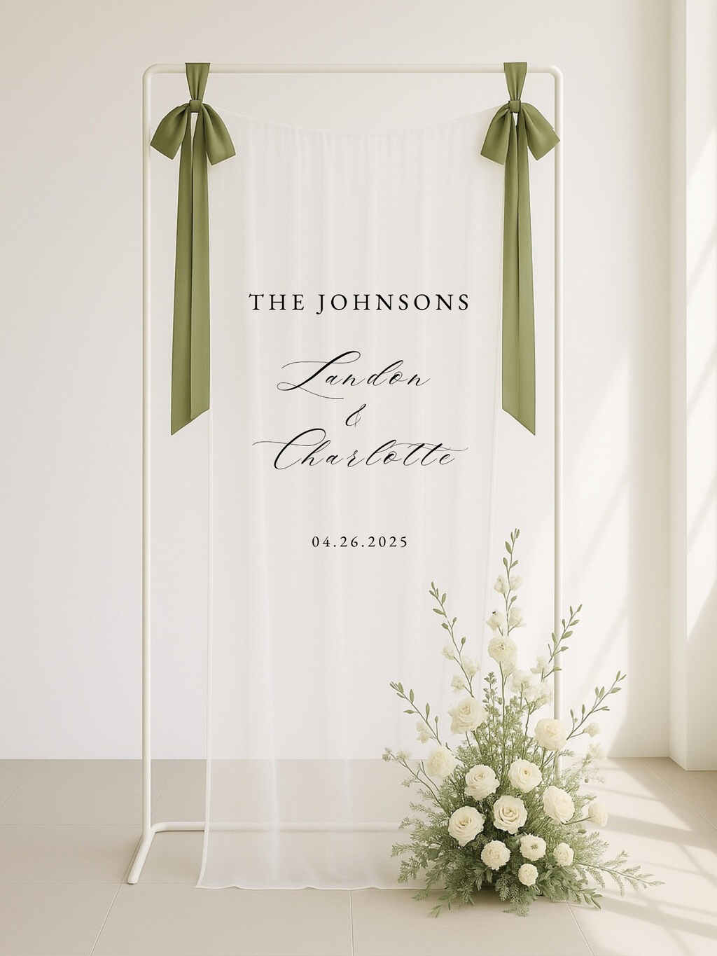 Charlotte | Sheer Tulle Welcome Sign II