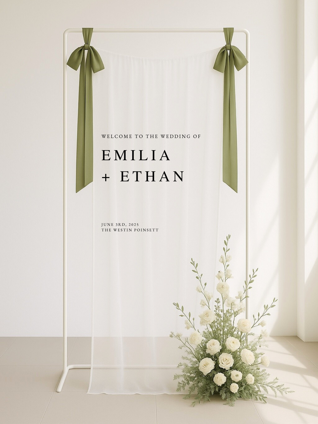 Emilia | Sheer Tulle Welcome Sign I