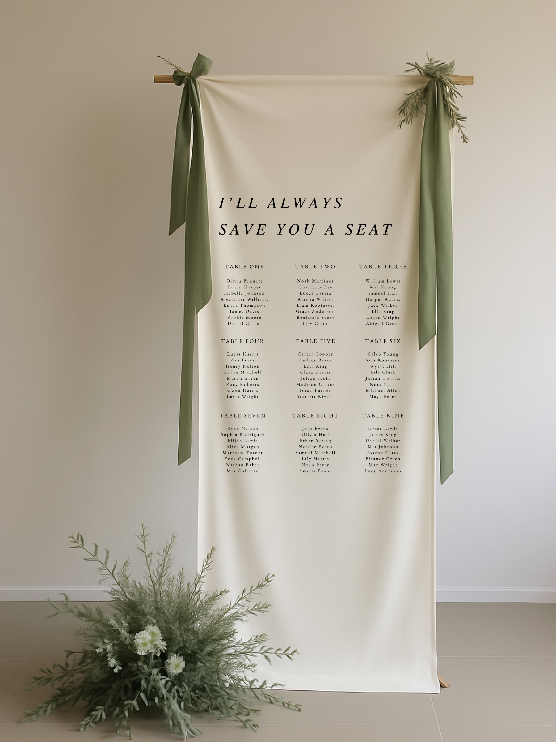 Emilia | Linen Fabric Seating Chart I