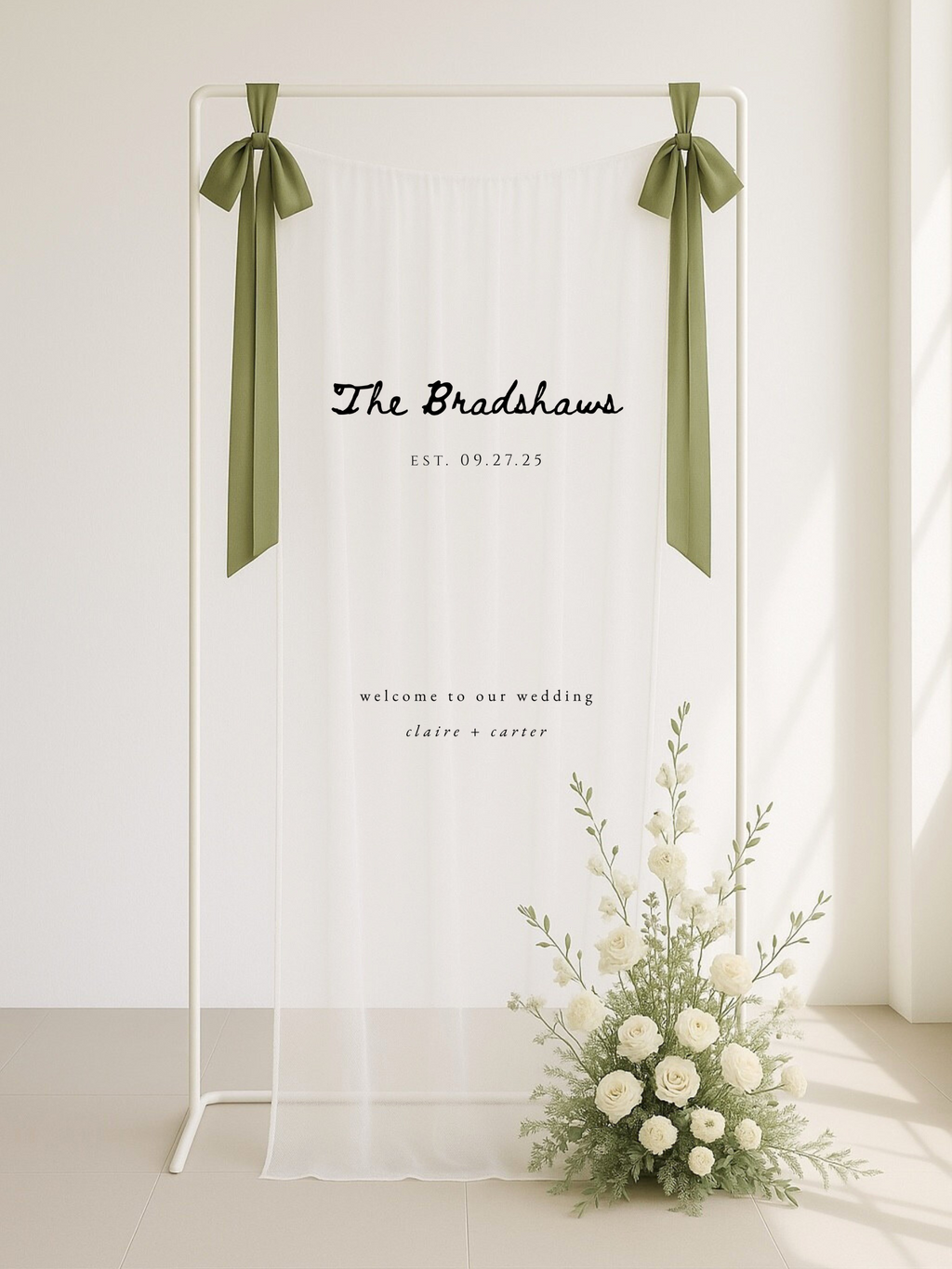 Claire | Sheer Tulle Welcome Sign II