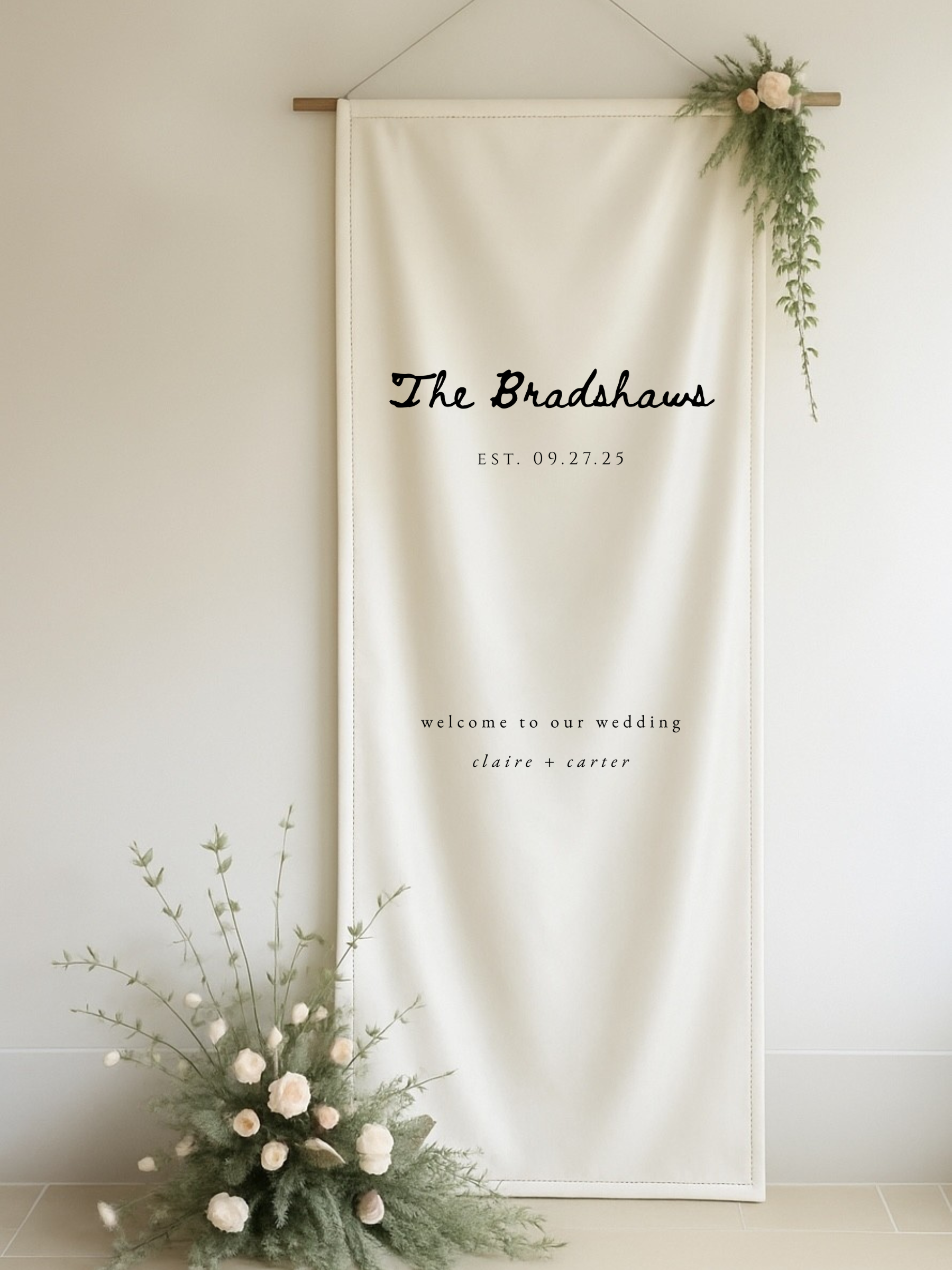 Claire | Silk Fabric Welcome Sign II