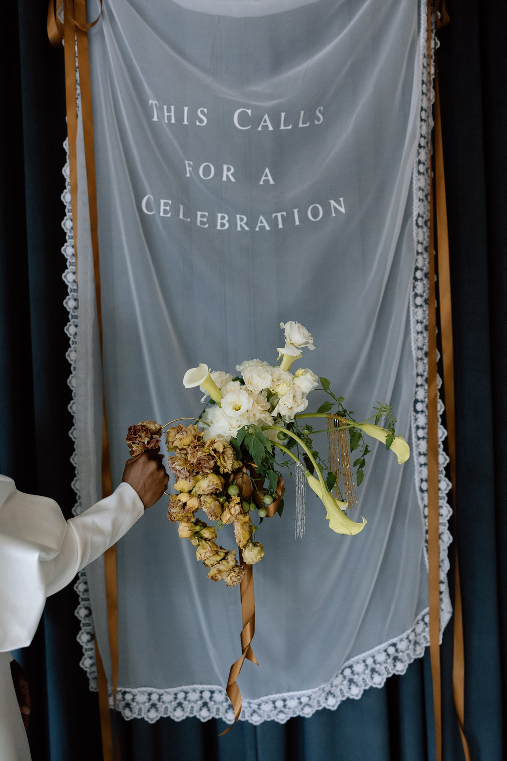 Arabella | Lace Trimmed Tulle Wedding Banner