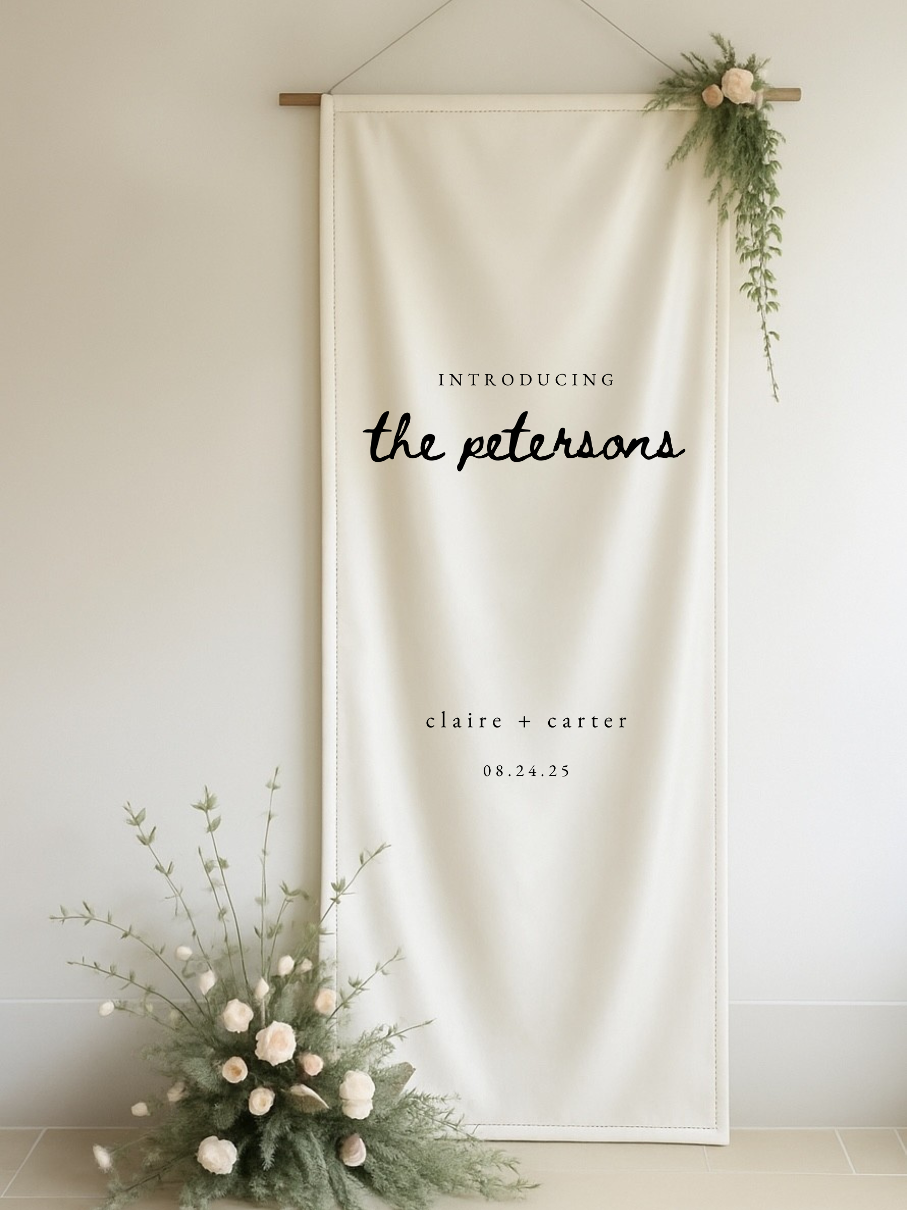 Claire | Silk Fabric Welcome Sign IV