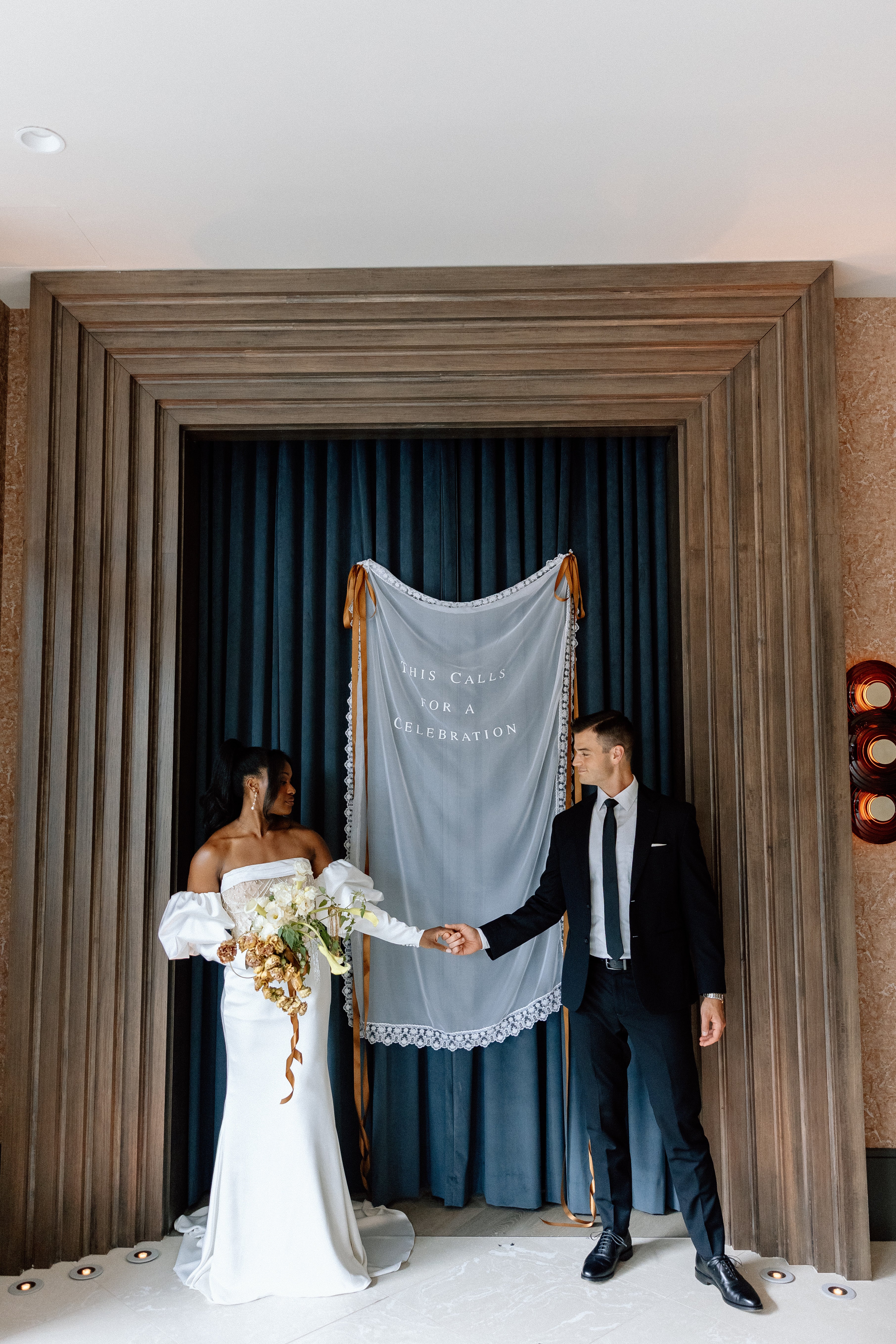 Arabella | Lace Trimmed Tulle Wedding Banner